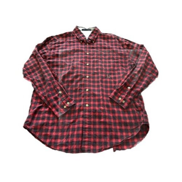 Vintage Tommy Hilfiger Shirt Mens Plaid Button Up Striped Crest Y2K Size XL - Picture 1 of 14